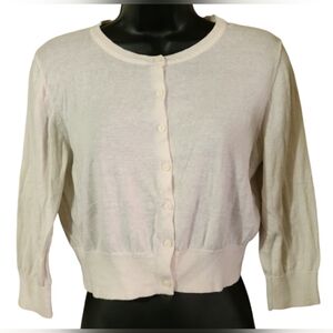Women's Old Navy White Cropped Button Down Cardigan